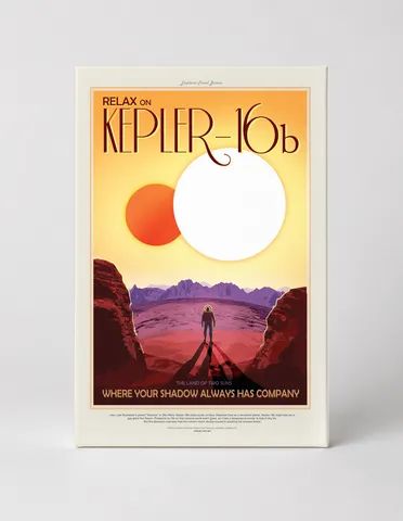 Relax on Kepler-16b NASA Exoplanet Travel Poster - Vintage Space Wall Art
