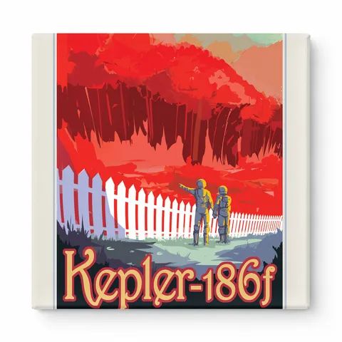Kepler-186f NASA Exoplanet Travel Bureau - Vintage Space Poster Wall Art