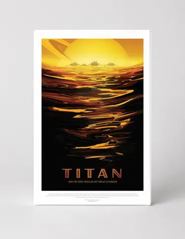 Titan NASA Visions of the Future - Retro Space Travel Vintage Poster Wall Art