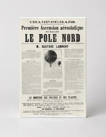 Le Pole Nord Balloon 1870s French Aeronautic Vintage Poster Wall Art