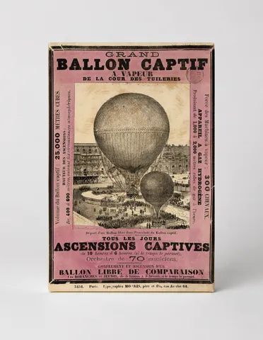 Grand Ballon Captif à Vapeur 1878 - French Vintage Poster Canvas Wall Art