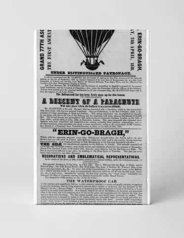 Erin-Go-Bragh 1800s Hot Air Balloon Rotundo Gardens - Victorian Advertising Vintage Poster Wall Art