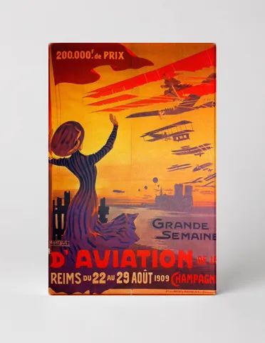 Grande Semaine d'Aviation de la Champagne 1909 - Vintage French Airshow Poster Wall Art