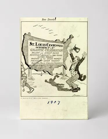 St. Louis Centennial 1907 Big Doins Vintage Cartoon Poster Wall Art