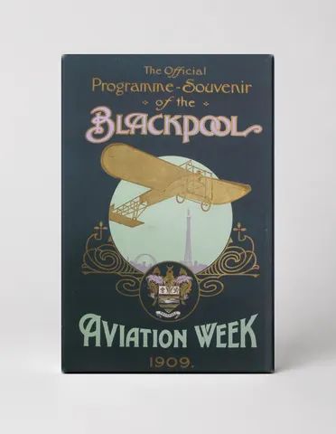 Blackpool Aviation Week 1909 - Edwardian Vintage Poster Canvas Wall Art