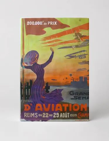 Grande Semaine d'Aviation de la Champagne 1909 - Vintage French Poster Wall Art