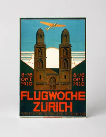 Flugwoche Zürich 1910 - Vintage Aviation Event Poster Canvas Wall Art