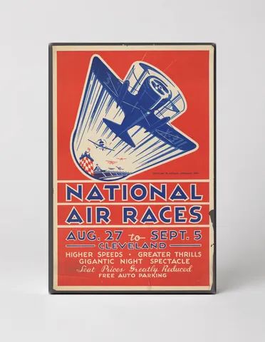 National Air Races Cleveland 1930s - Vintage Aviation Poster Wall Art