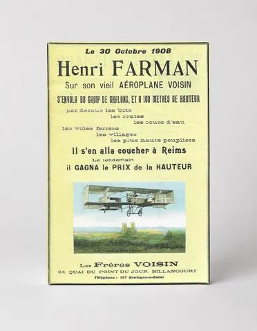 Henri Farman Voisin Aeroplane 1908 - Vintage Aviation Poster Wall Art