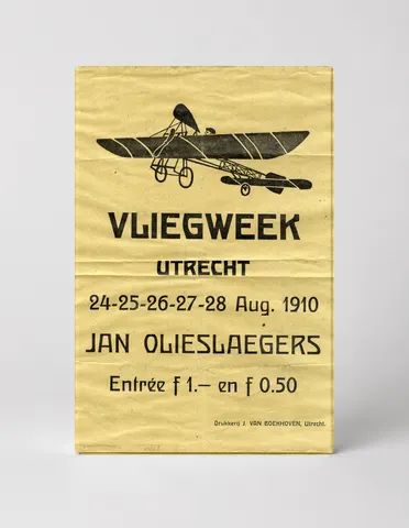 Vliegweek Utrecht 1910 - Early Aviation Vintage Poster Wall Art