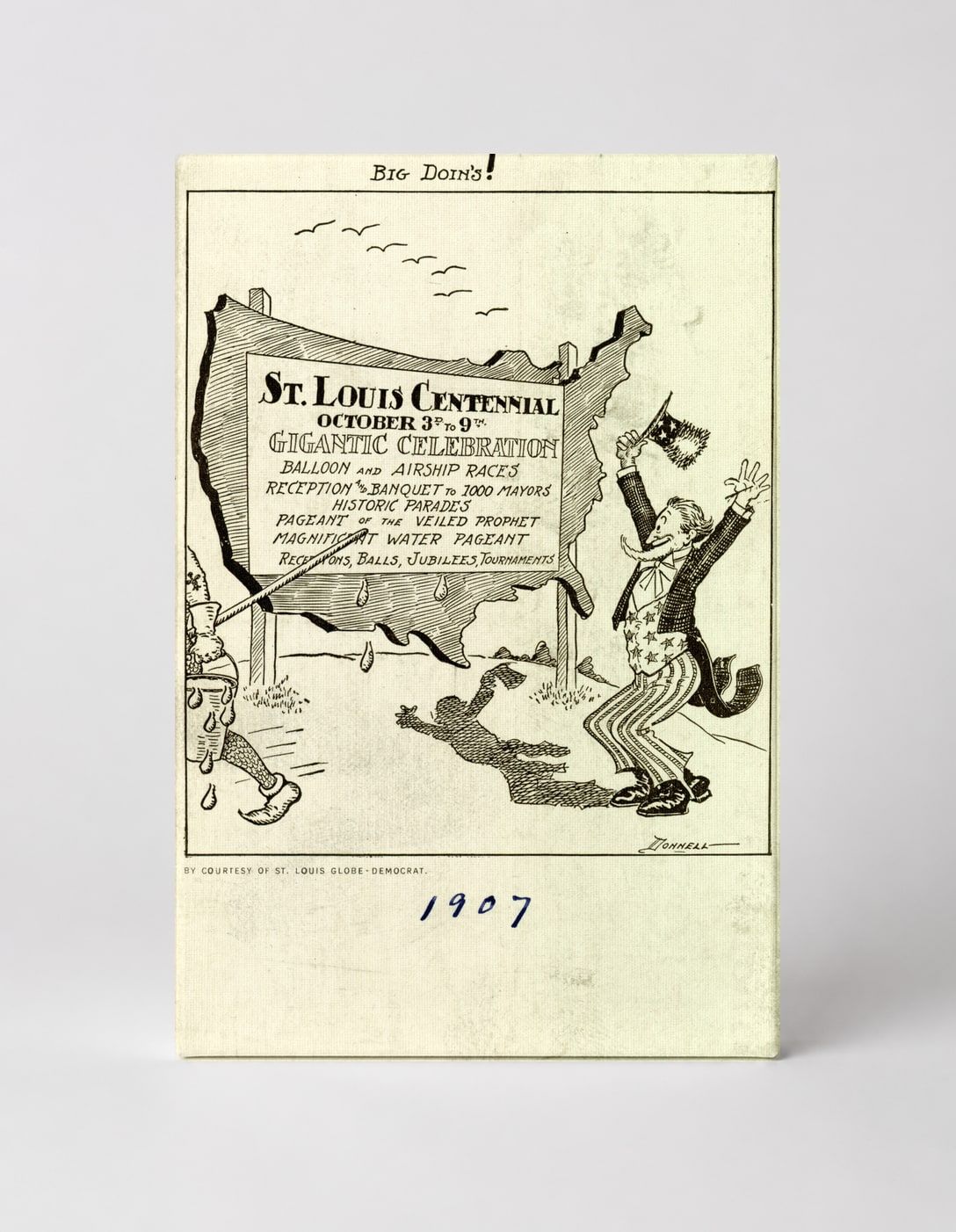 St. Louis Centennial 1907 Big Doins Vintage Cartoon Poster Wall Art
