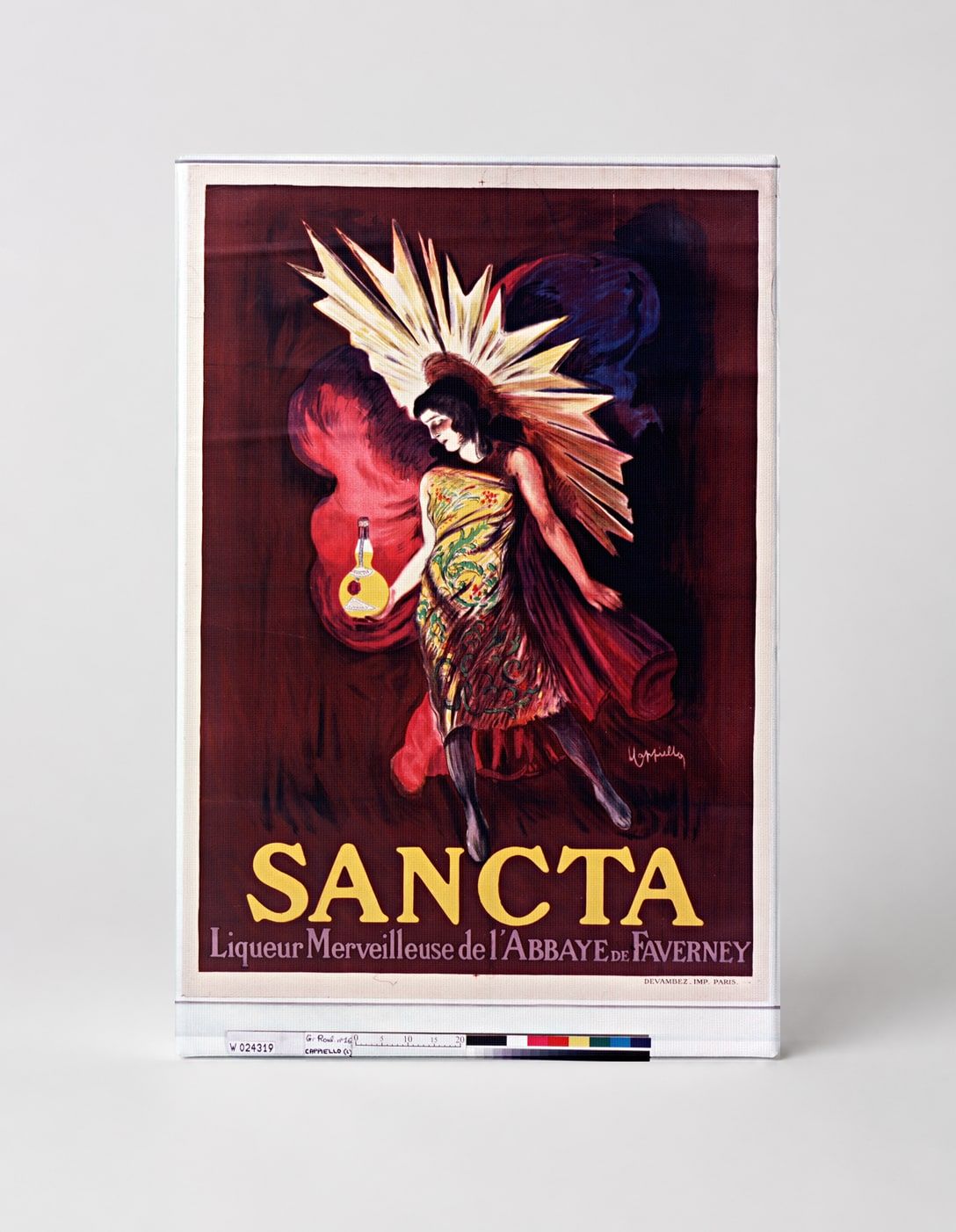 Sancta Liqueur de l'Abbaye de Faverney - Art Nouveau Vintage Poster Wall Art