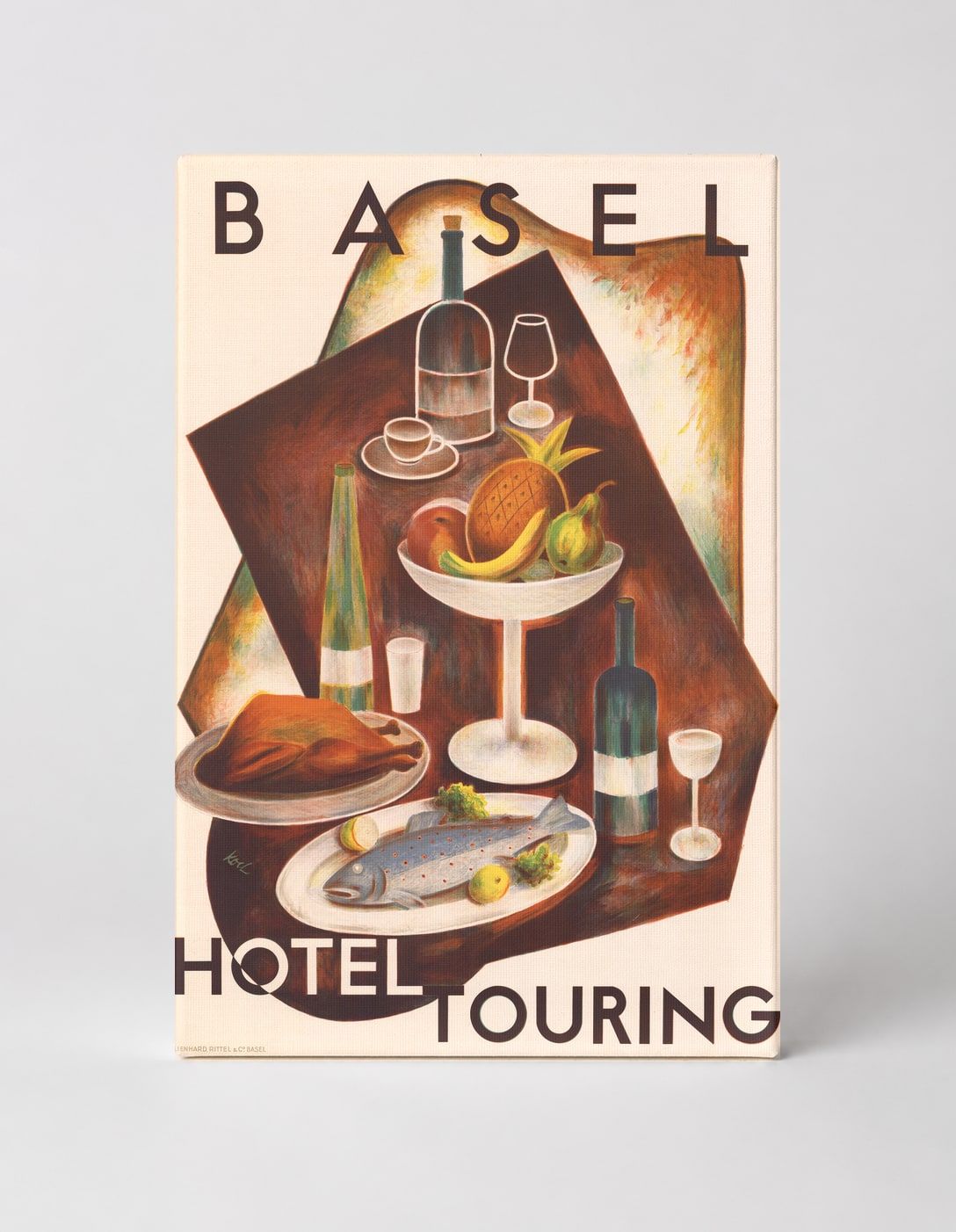Basel Hotel Touring Vintage Food & Wine Poster Canvas Wall Art