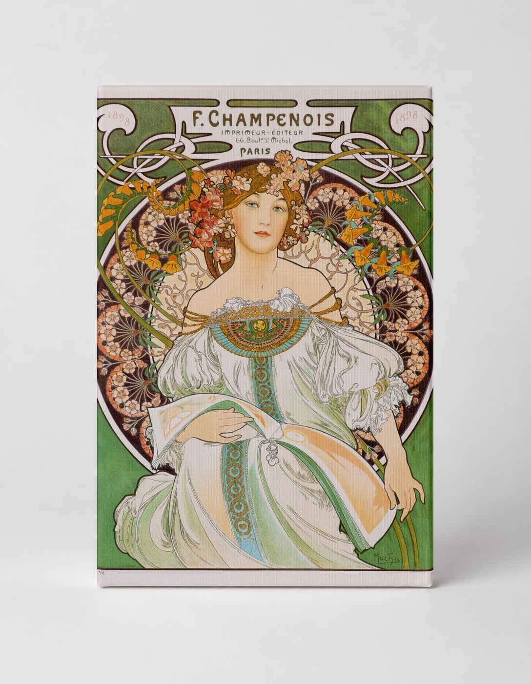 F. Champenois Imprimeur-Editeur 1898 - Art Nouveau Vintage Poster Wall Art