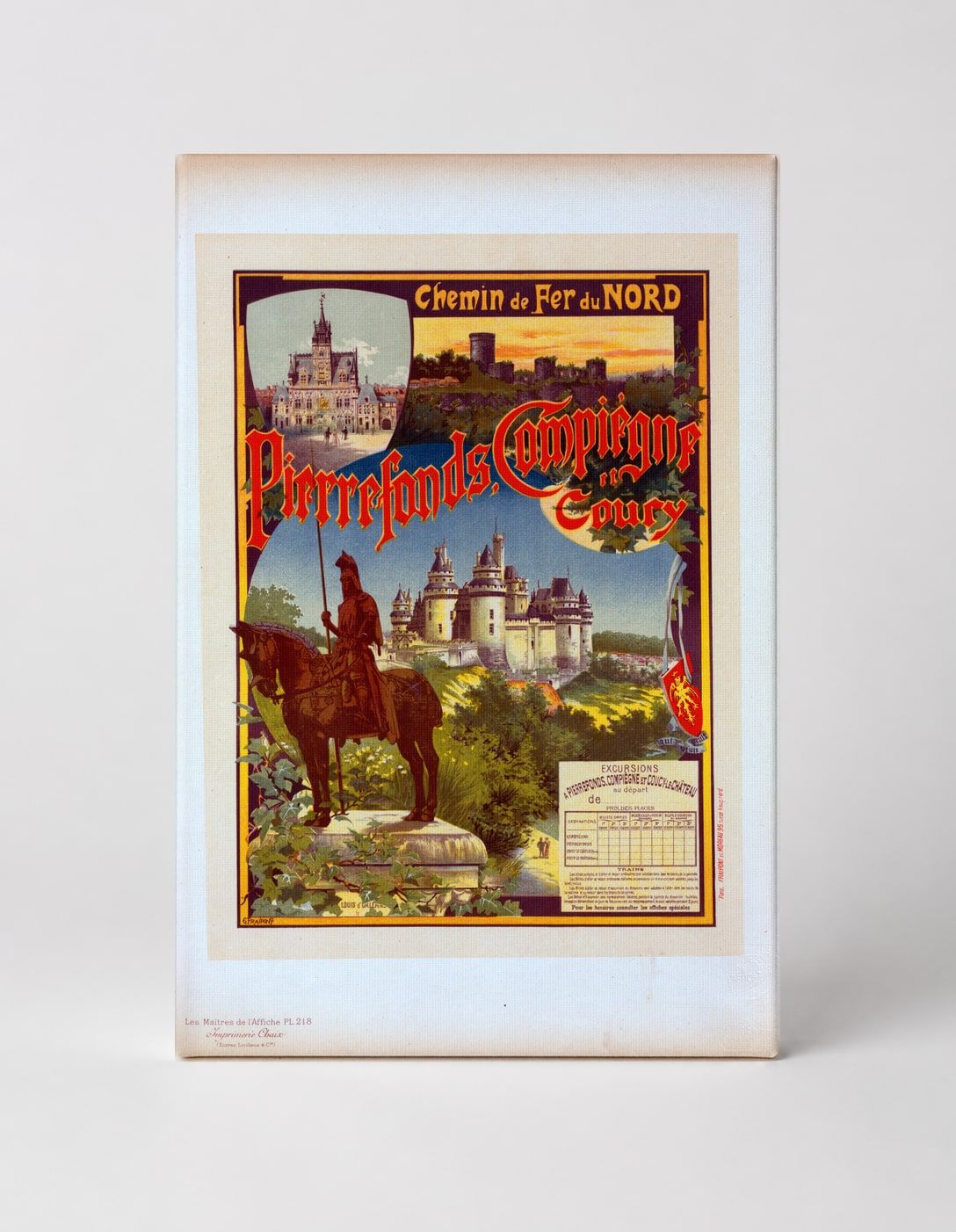 Pierrefonds Compiègne Coucy Railway 1890s - Belle Époque Vintage Travel Poster Wall Art