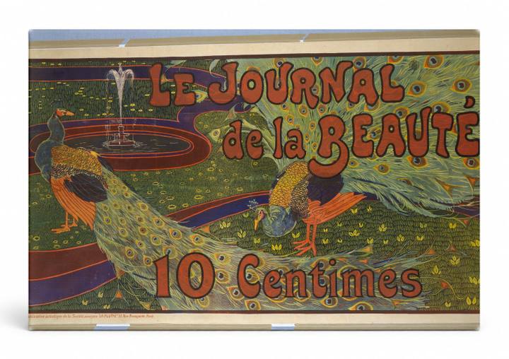 Le Journal de la Beauté 1900s - Art Nouveau Peacock Vintage Poster Wall Art