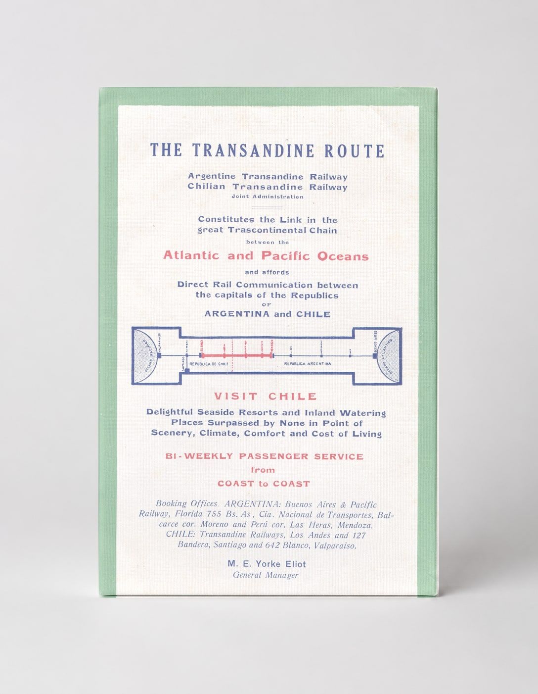 The Transandine Route 1900s - Vintage Railway Travel Poster Canvas Wall Art