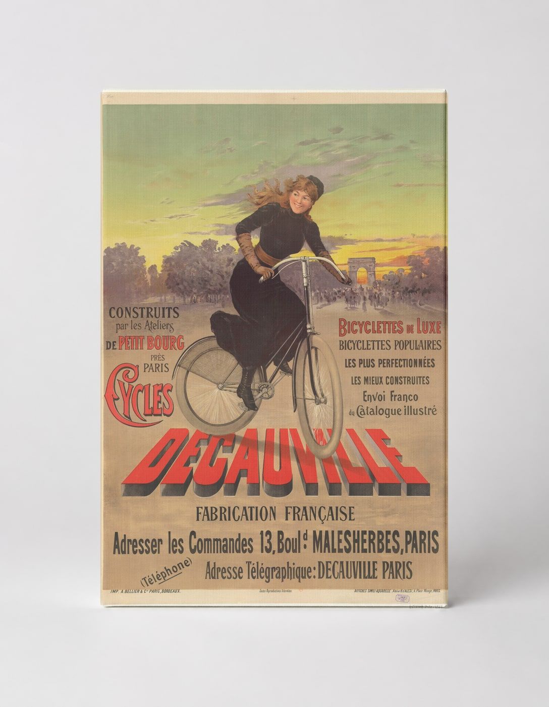 Cycles Decauville 1890s - Belle Époque Vintage Bicycle Poster Wall Art