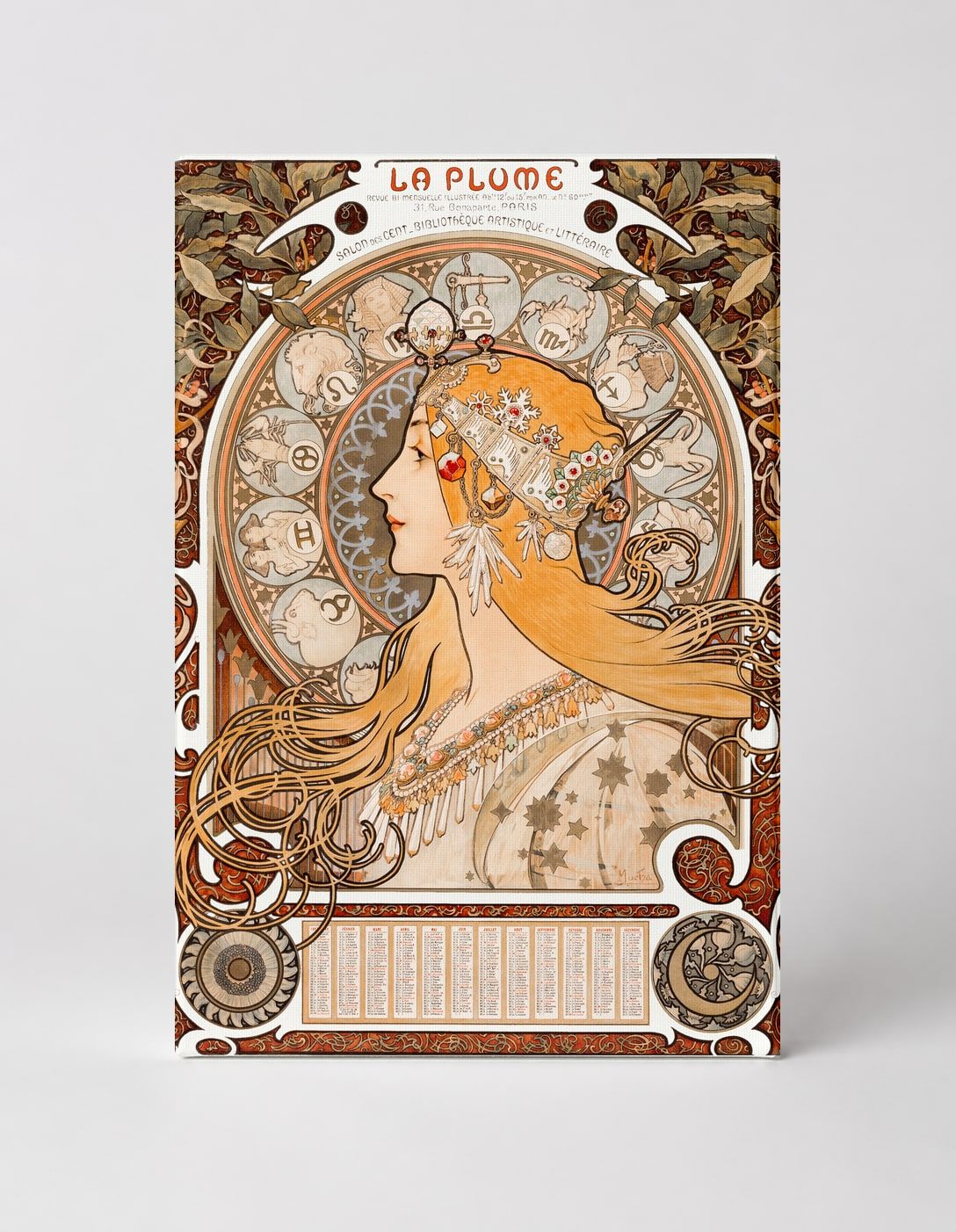 La Plume 1896 - Art Nouveau Zodiac Vintage Poster Canvas Wall Art