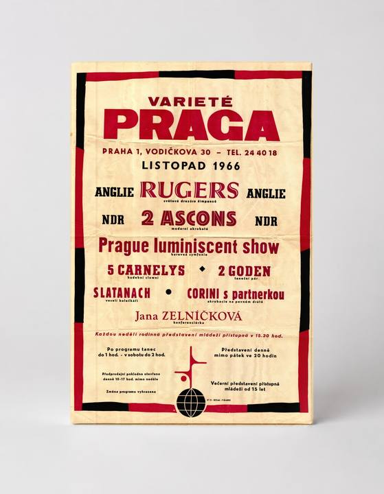 Varieté Praga 1966 Prague Variety Theatre - Vintage Czech Poster Wall Art