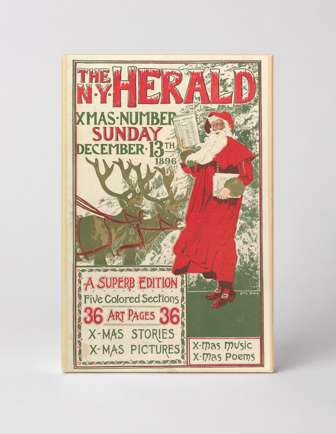 The NY Herald Christmas 1896 - Victorian Vintage Poster Canvas Wall Art