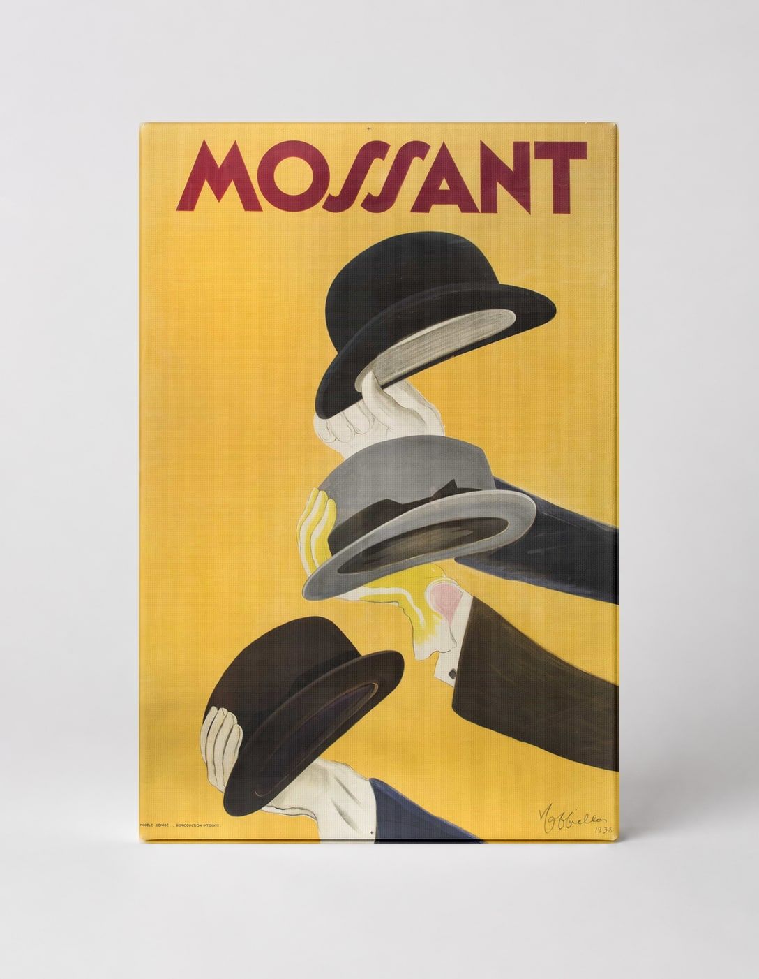 Mossant Hats Vintage French Advertising Poster Canvas Wall Art