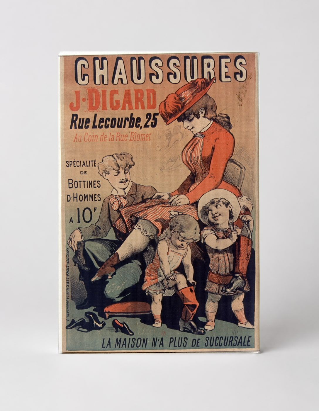 Chaussures J. Digard 1890s - Belle Époque French Shoe Shop Vintage Poster Wall Art