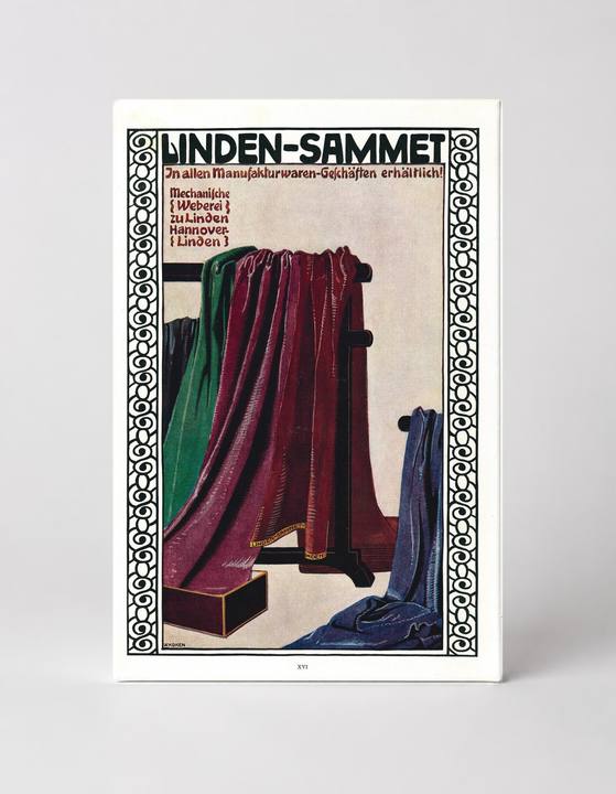Linden-Sammet Velvet Fabric Advertisement - German Art Nouveau Vintage Poster Wall Art