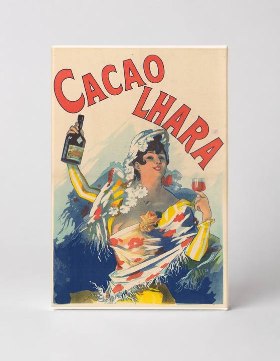 Cacao Lhara Vintage Belle Époque Advertising Poster Canvas Wall Art