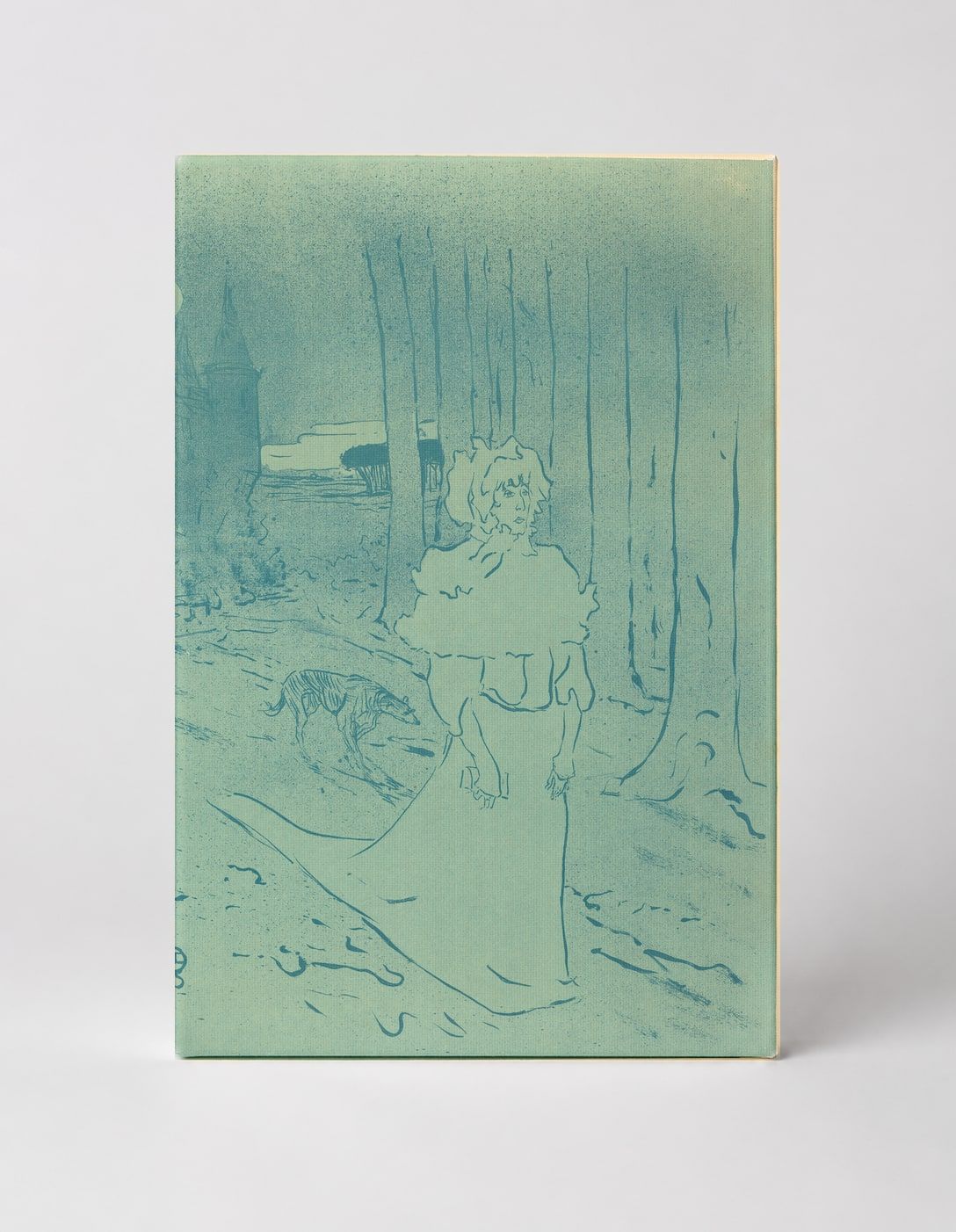 Woman in Moonlit Forest 1890s - Belle Époque Vintage Lithograph Wall Art