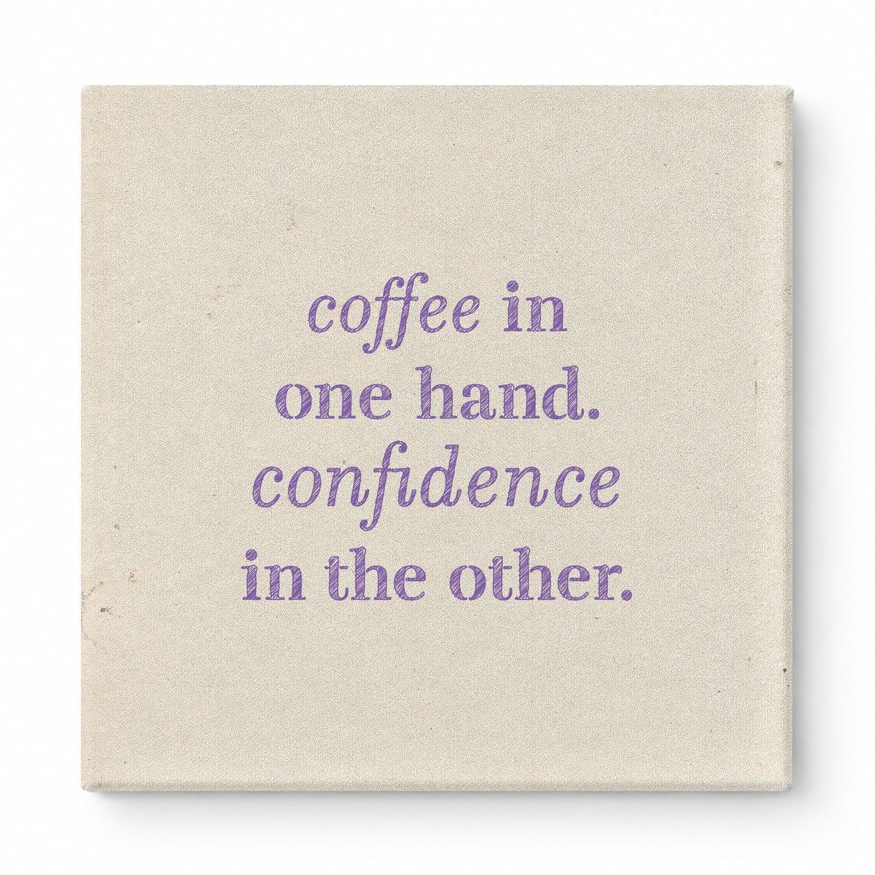 Coffee in One Hand. Confidence in the Other — Geometric Polygon Mosaic