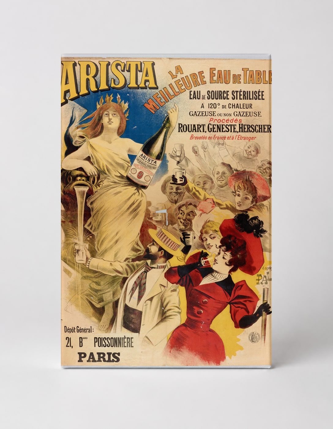 Arista Eau de Table 1890s Belle Époque French Water Poster Canvas Wall Art