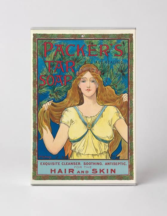 Packer's Tar Soap 1890s - Art Nouveau Vintage Advertising Poster Wall Art