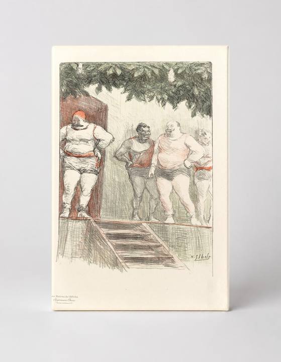 Les Hommes de l'Affiche 1900 - Vintage Circus Wrestlers Lithograph Canvas Wall Art