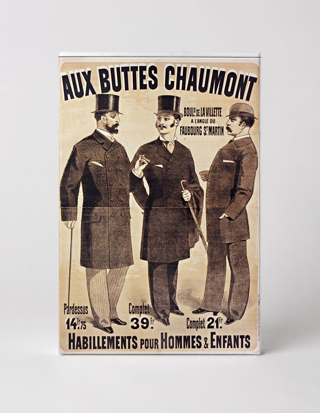 Aux Buttes Chaumont 1880s French Menswear - Vintage Advertising Poster Wall Art