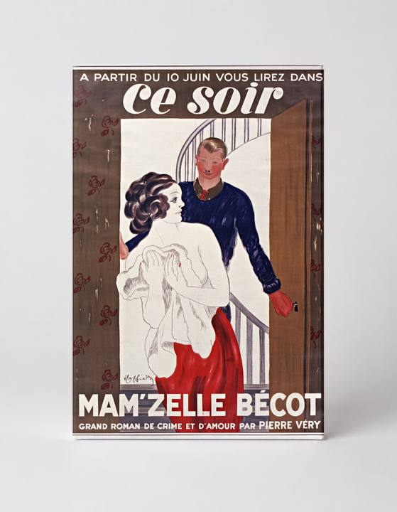 Mam'zelle Bécot 1930s French Crime Novel Vintage Poster Wall Art