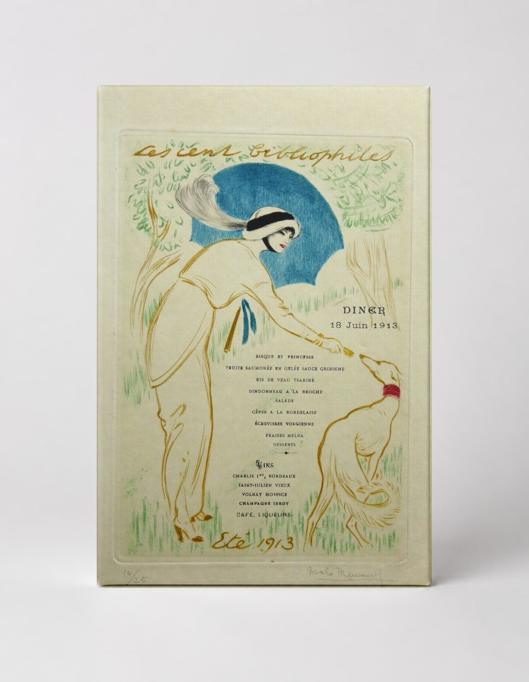 Les Cent Bibliophiles 1913 Diner Menu - Belle Époque Vintage Poster Wall Art