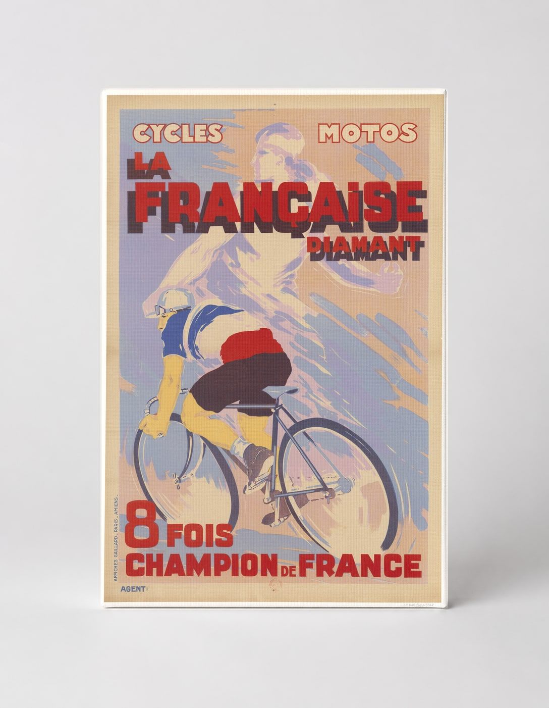 La Française Diamant Cycles Motos 1900s - Vintage French Bicycle Poster Wall Art