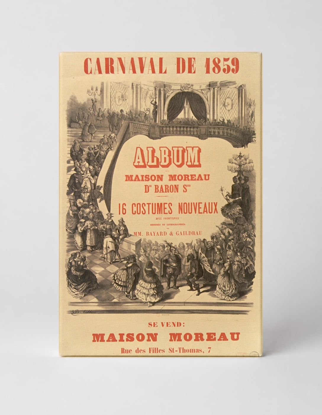 Carnaval de 1859 French Costume Album - Antique Lithograph Vintage Poster Wall Art
