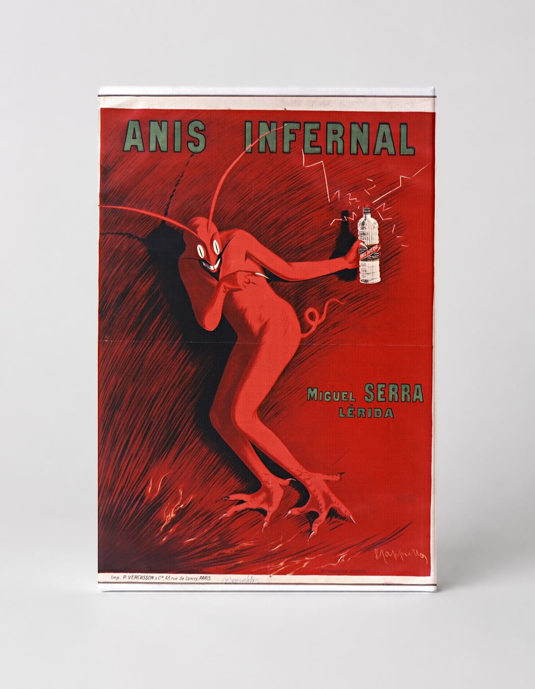 Anis Infernal Miguel Serra Lérida - Vintage Liqueur Advertising Poster Canvas Wall Art