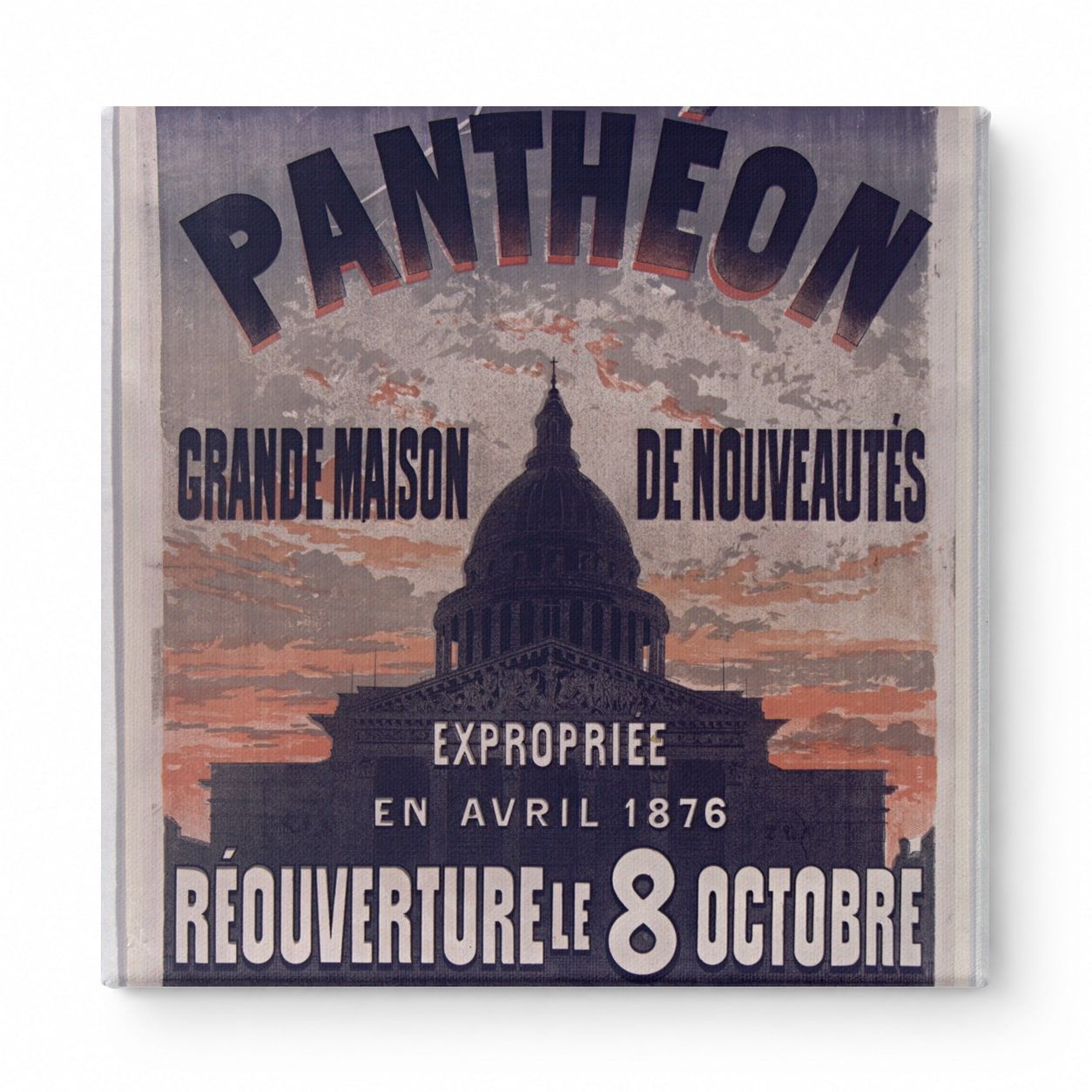 Au Panthéon 1876 Grande Maison de Nouveautés - Vintage French Poster Wall Art
