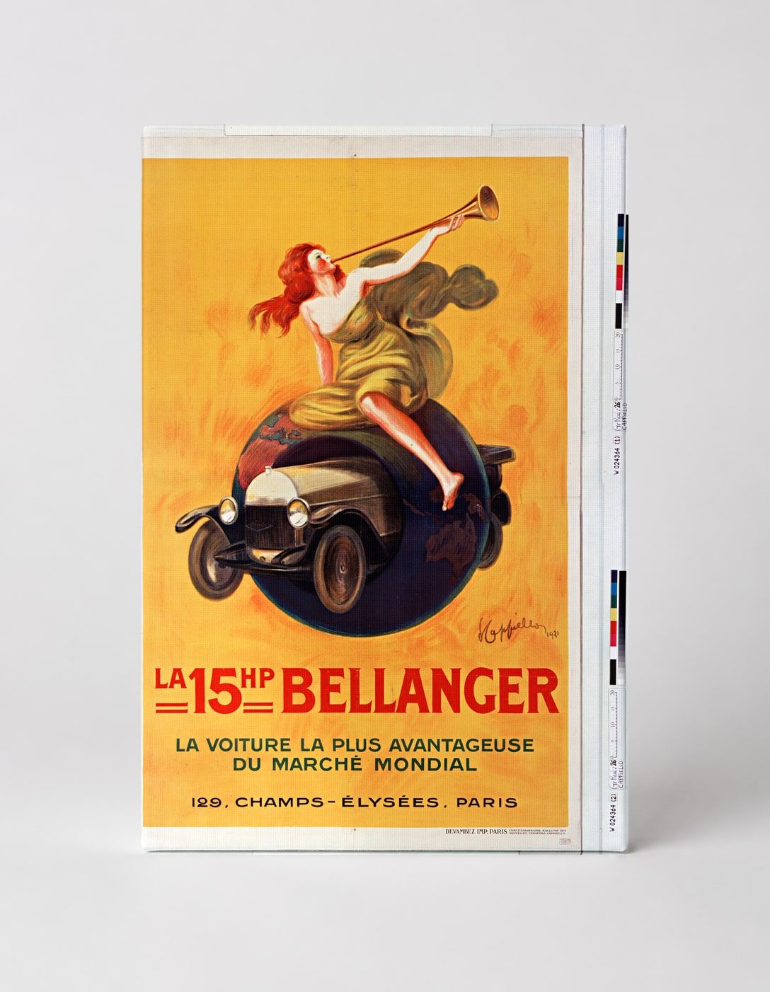 La 15HP Bellanger 1921 - French Automobile Vintage Poster Canvas Wall Art