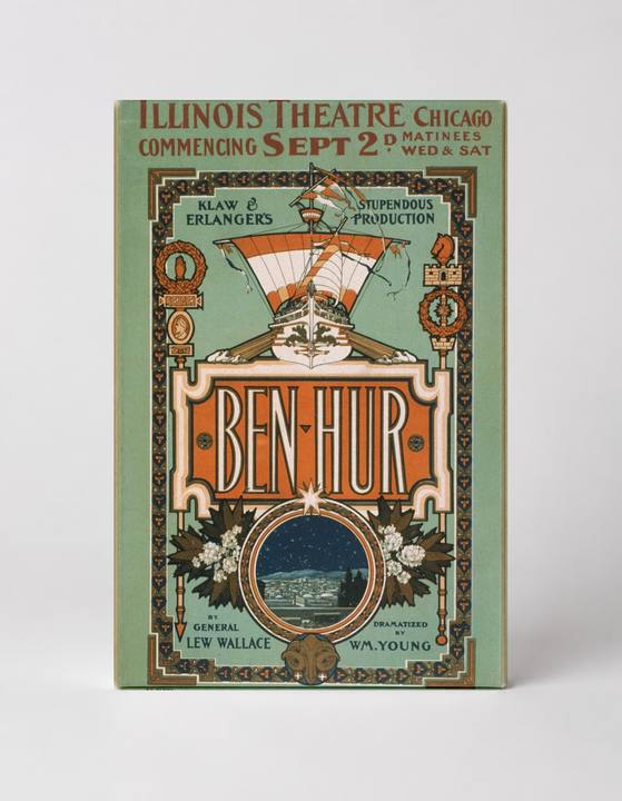 Ben-Hur Illinois Theatre 1899 - Victorian Theatre Vintage Poster Wall Art
