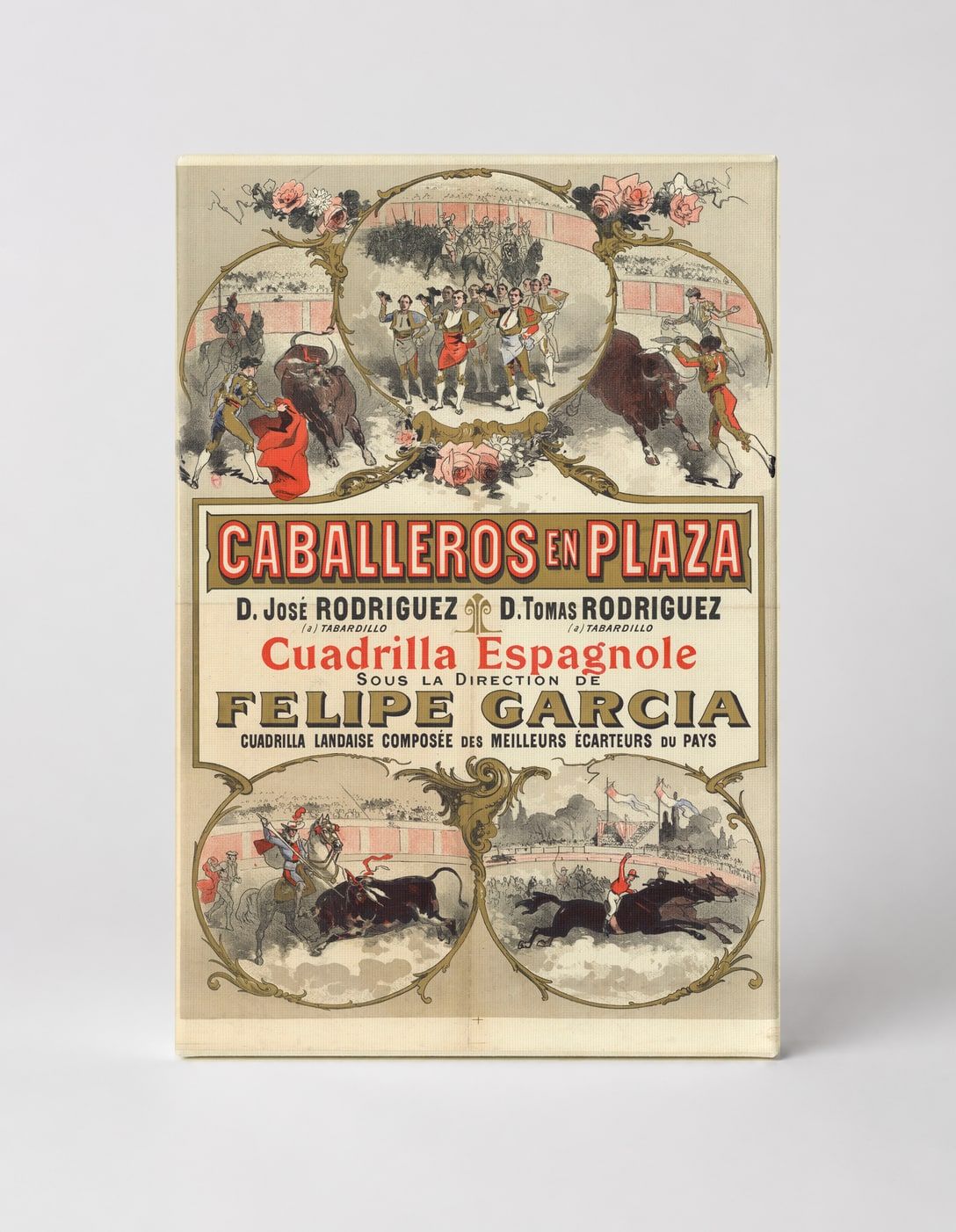 Caballeros en Plaza 1890s Spanish Bullfighting Vintage Poster Wall Art