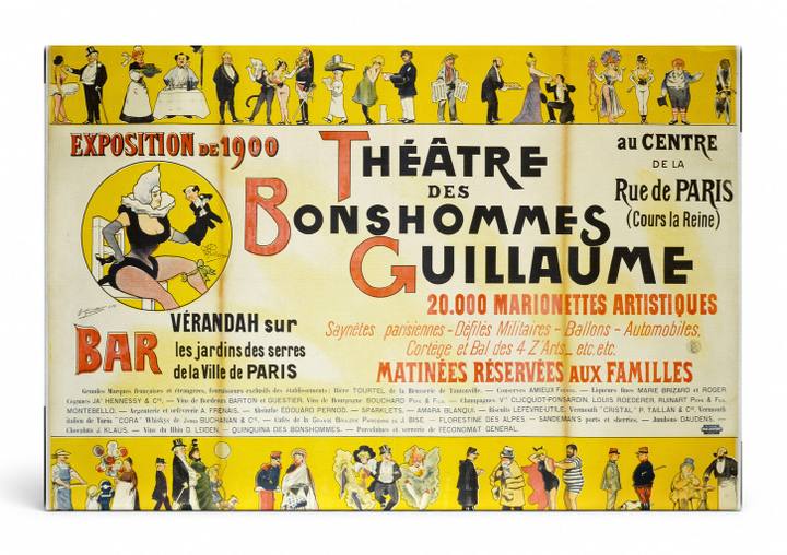 Théâtre des Bonshommes Guillaume 1900 - Belle Époque Vintage Poster Wall Art