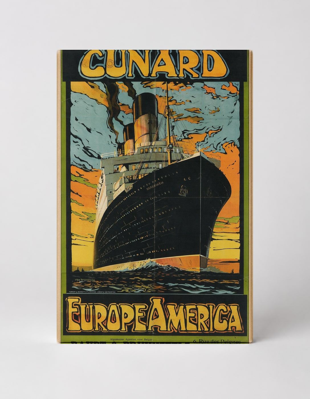 Cunard Europe America Vintage Ocean Liner Travel Poster Canvas Wall Art