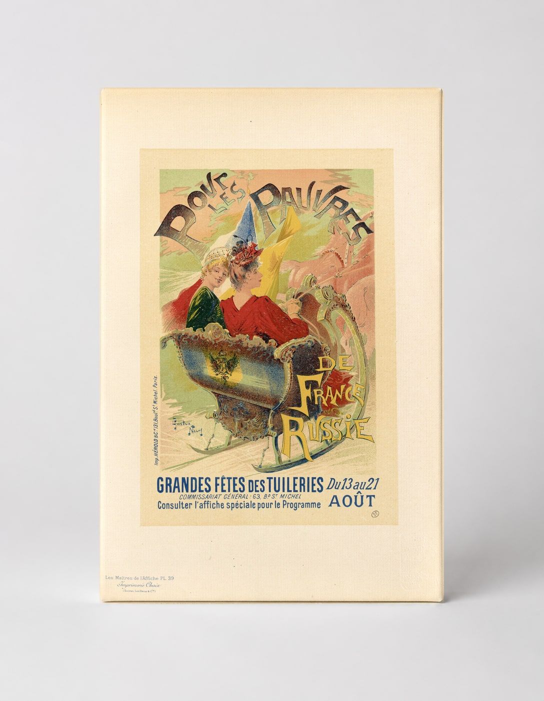 Bals des Pauvres de France-Russie 1890s - Belle Époque Vintage Poster Wall Art
