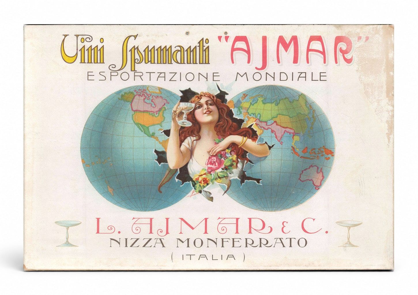 Vini Spumanti Ajmar 1900s - Italian Sparkling Wine Vintage Poster Wall Art