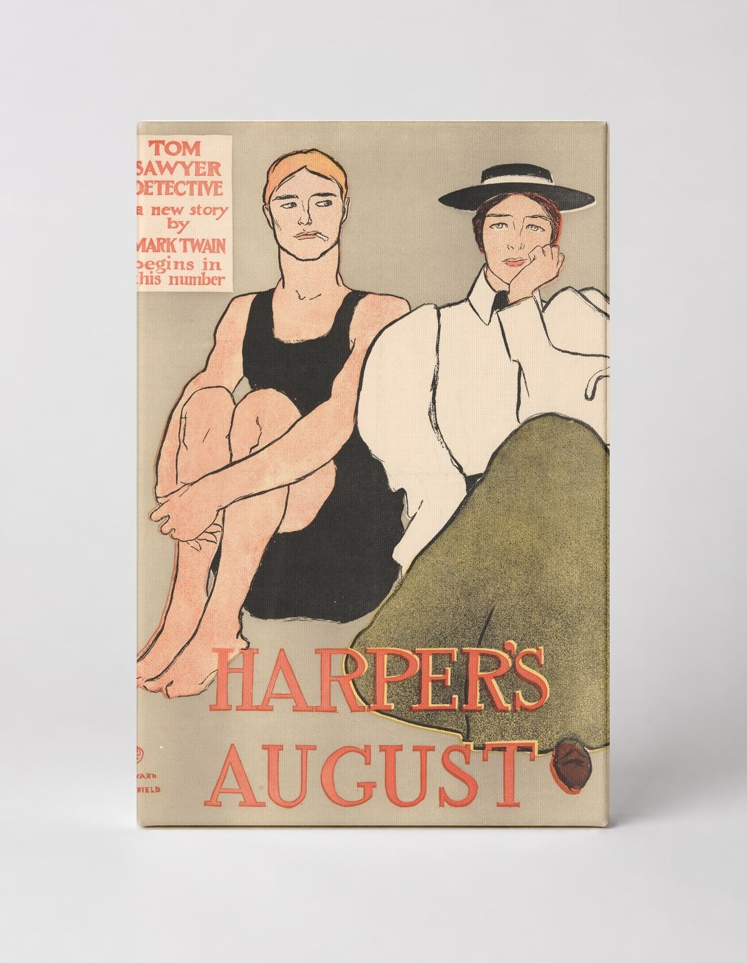 Harper's August 1896 - Vintage Magazine Cover Poster Canvas Wall Art