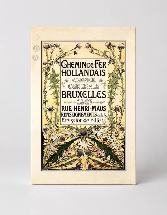 Chemin de Fer Hollandais Brussels 1900 - Art Nouveau Vintage Poster Wall Art